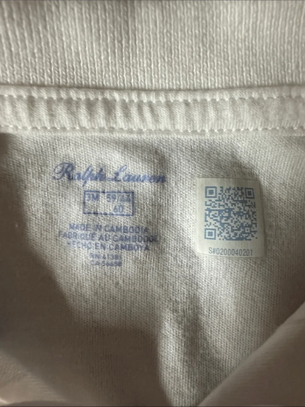 Ralph Lauren White Polo Dress & Bloomer Set with Pink and Blue Embroidery